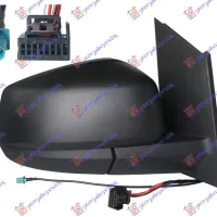 DOOR MIRROR ELECTRICAL HEATED BLACK WITH ANTENNA (6 PIN) (A QUALITY) (CONVEX GLASS)