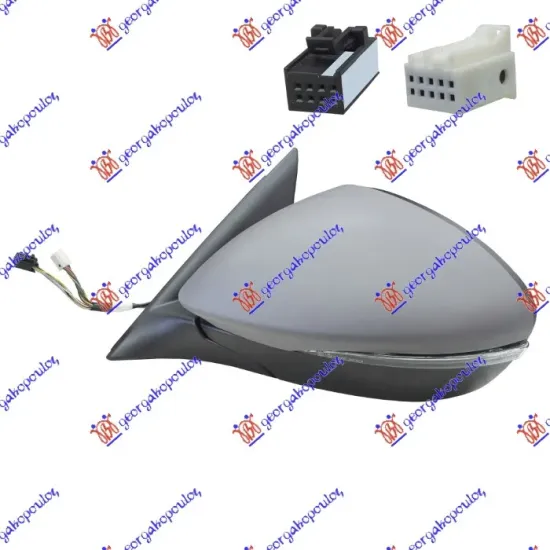 DOOR MIRROR ELECTRICAL HEATED FOLDABLE (WITH MEMORY) PRIMED (WITH SIDE LAMP & BLIS) (CONVEX GLASS)