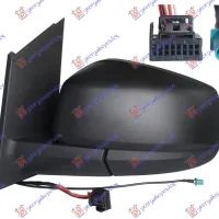 DOOR MIRROR ELECTRICAL HEATED BLACK WITH ANTENNA (6 PIN) (A QUALITY) (CONVEX GLASS)