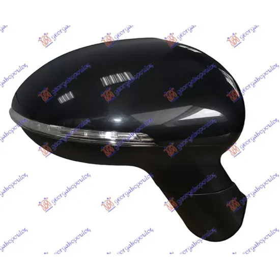 DOOR MIRROR ELECTRICAL PRIMED (WITH SIDE LAMP) (6 PIN) (A QUALITY) (CONVEX GLASS)