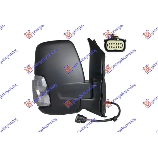 DOOR MIRROR ELECTRICAL HEATED FOLDABLE (SHORT ARM) (WITH SIDE LAMP) (WITH POSITION LIGHT 16W) (CONVEX GLASS)