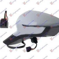 DOOR MIRROR ELECTRICAL HEATED FOLDABLE PRIMED (WITH SIDE LAMP & WITH FOOT LAMP) 9 PIN (CONVEX GLASS)