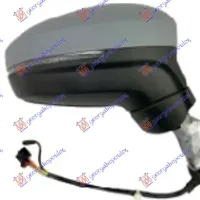 DOOR MIRROR ELECTRICAL HEATED FOLDABLE PRIMED (WITH SIDE LAMP & FOOT LAMP & ASSIST) (CONVEX GLASS)