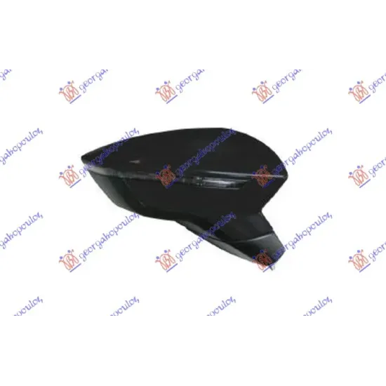 DOOR MIRROR ELECTRICAL HEATED BLACK (WITH SIDE LAMP) (CONVEX GLASS)