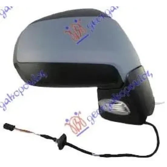 DOOR MIRROR ELECTRICAL HEATED PRIMED FOLDABLE (WITH SIDE LAMP & FOOT LAMP & SENSOR) (CONVEX GLASS)