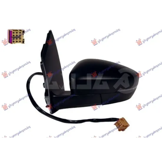 DOOR MIRROR ELECTRICAL HEATED PRIMED (WITH SIDE LAMP) (SQUARE PLUG) (ASHPERICAL GLASS)