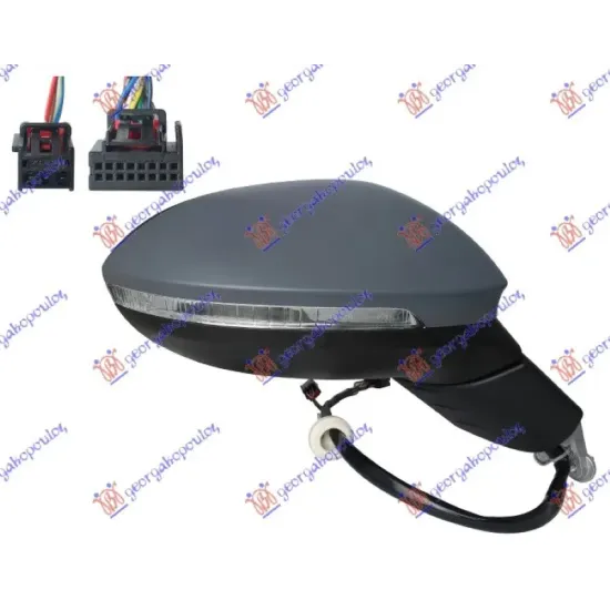 DOOR MIRROR ELECTRICAL HEATED PRIMED (WITH MEMORY) (WITH SIDE LAMP & FOOT LAMP & ASSIST) (11+3 PIN) (CONVEX GLASS) DOOR MIRROR ELECTRICAL HEATED PRIMED (WITH MEMORY) (WITH SIDE LAMP & FOOT LAMP & ASSIST) (11+3 PIN) (CONVEX GLASS)