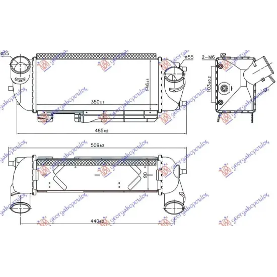 RADIATOR INTERCOOLER 2.0 CRDI (350x146x90)