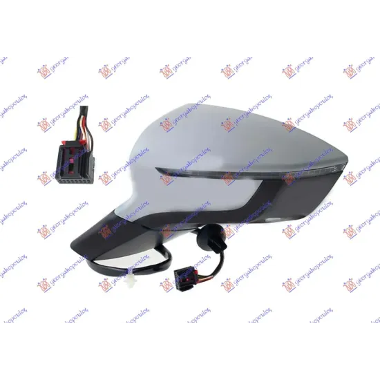 DOOR MIRROR ELECTRICAL HEATED FOLDABLE PRIMED (WITH SIDE LAMP & FOOT LAMP) 9 PIN (A QUALITY) (CONVEX GLASS) DOOR MIRROR ELECTRICAL HEATED FOLDABLE PRIMED (WITH SIDE LAMP & FOOT LAMP) 9 PIN (A QUALITY) (CONVEX GLASS)