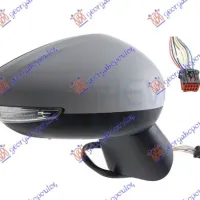 DOOR MIRROR ELECTRICAL HEATED BLACK (WITH SIDE LAMP & SENSOR) 8 PIN (A QUALITY) (CONVEX GLASS)