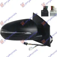DOOR MIRROR ELECTRICAL HEATED MEMORY PRIMED W/LED BLIS (WITH SIDE LAMP) (8+5 PIN) (A QUALITY) (ASPHERICAL GLASS)