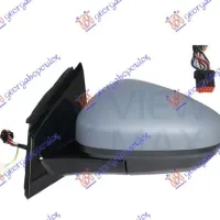 DOOR MIRROR ELECTRICAL HEATED FOLDABLE PRIMED (WITH FOOT LAMP) 9 PIN (A QUALITY) (CONVEX GLASS)