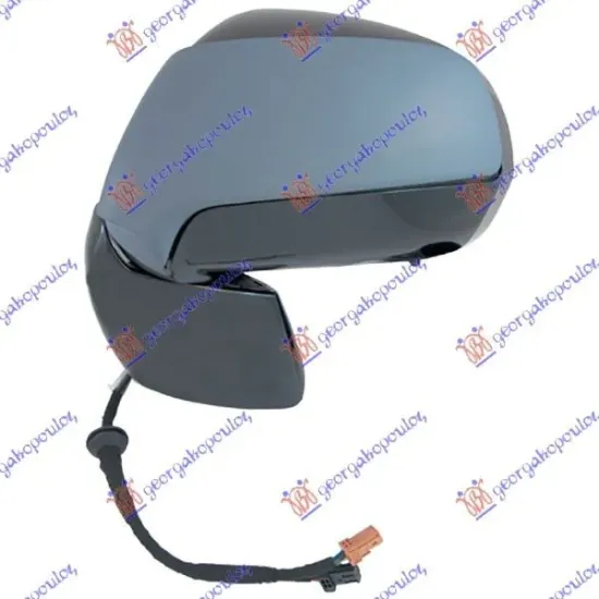 DOOR MIRROR ELECTRICAL HEATED FOLDABLE PRIMED (WITH FOOT LAMP) (A QUALITY) (CONVEX GLASS)