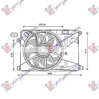 ANSAMBLU VENTILATOR RĂCIRE (SINGUR) 1.4i 16v TURBO (430 mm) (4 pini)