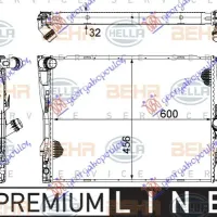 RADIATOR ALL MODELS PETROL (SINGLE AUTOMATIC) (600x460x32) 1 TUBE (MAHLE BEHR PREMIUM LINE)