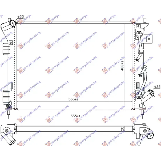 RADIATOR 1.6-2.0-1.6 GDI PETROL AUTOMATIC (553x400x28) RADIATOR 1.6-2.0-1.6 GDI PETROL AUTOMATIC (553x400x28)