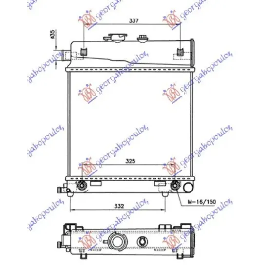 RADIATOR 1.8-2.0-2.2-2.3 M/A -A/C (36x43)