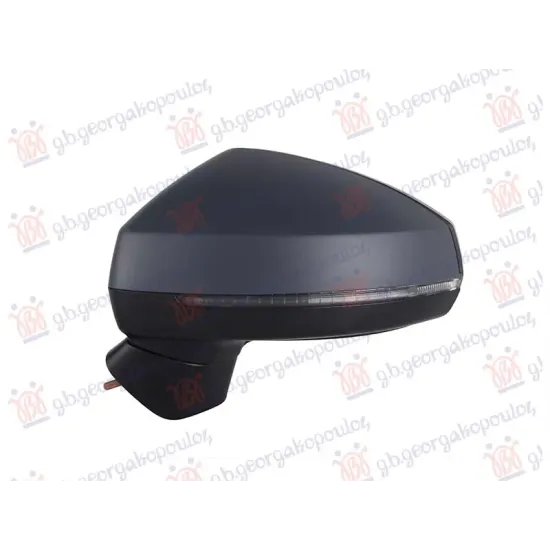 DOOR MIRROR ELECTRICAL HEATED FOLDABLE PRIMED (WITH SIDE LAMP & ASSIST)) (ASPHERICAL GLASS)