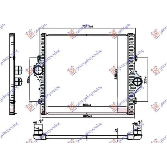 RADIATOR INTERCOOLER 3.0 D4D DIESEL (600x568x24)