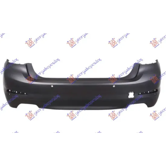 REAR BUMPER PRIMED SEDAN (BASE LINE) (2 SINGLE SQUARE EXHAUSTS) (WITH 6 PDC)