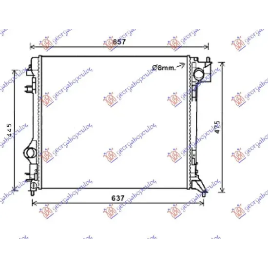 RADIATOR 1.5 DCi MANUAL DIESEL (540x485x16)