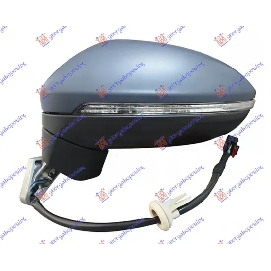 DOOR MIRROR ELECTRICAL HEATED FOLDABLE PRIMED (W/LAMP & FOOT LAMP) (13 PIN) (ASPHERICAL GLASS)