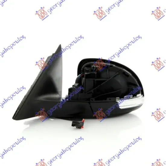 DOOR MIRROR ELECTRICAL HEATED PRIMED (WHITE WITH SIDE LAMP) (6 PIN) (A QUALITY) (CONVEX GLASS)