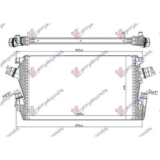 RADIATOR INTERCOOLER 2.0CDti BI TURBO (660x408