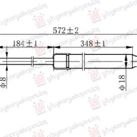 GAS SPRING TAIL GATE (570L-620N) GAS SPRING TAIL GATE (570L-620N)
