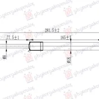 GAS SPRING HOOD M4 (282L-430N)