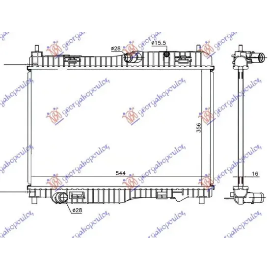 RADIATOR 1.0i 12V-1.0 +/-A/C (55,8x35,2x1,8)