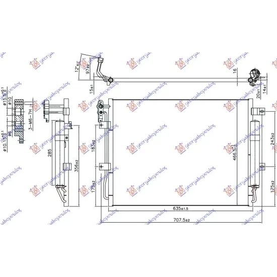 CONDENSOR 3.0 TD DIESEL 10- (635x466x16)