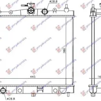 RADIATOR 1.0-1.2-1.2-1.4-1.6 BENZINĂ (38x44x1.6) JAPONIA (KOYO)