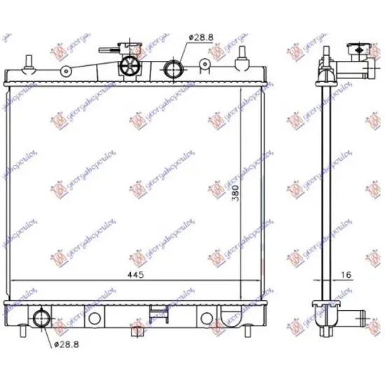 RADIATOR 1.0-1.2-1.2-1.4-1.6 BENZINĂ (38x44x1.6) JAPONIA (KOYO)