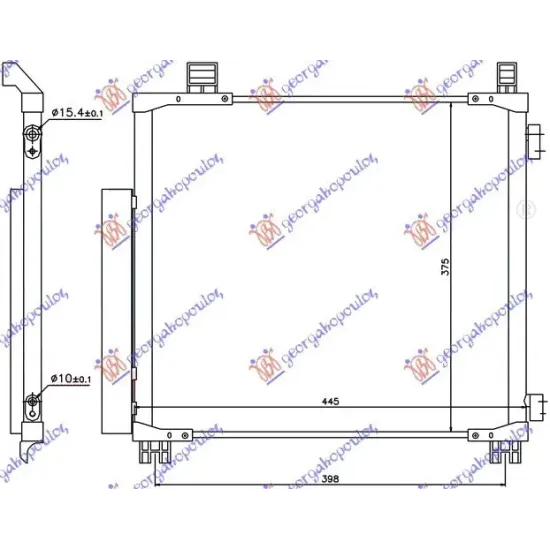 CONDENSOR 1.0 12v - 1.3 VVTi BENZINĂ - 1.4 D4D DIESEL (415x375x16)