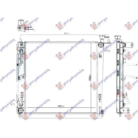 RADIATOR 1.7 CRDi DIESEL AUTOMATIC (480x480x18)