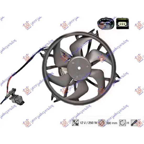 ANSAMBLU VENTILATOR RĂCIRE BENZINĂ-DIESEL (390mm) (2+3 PIN)