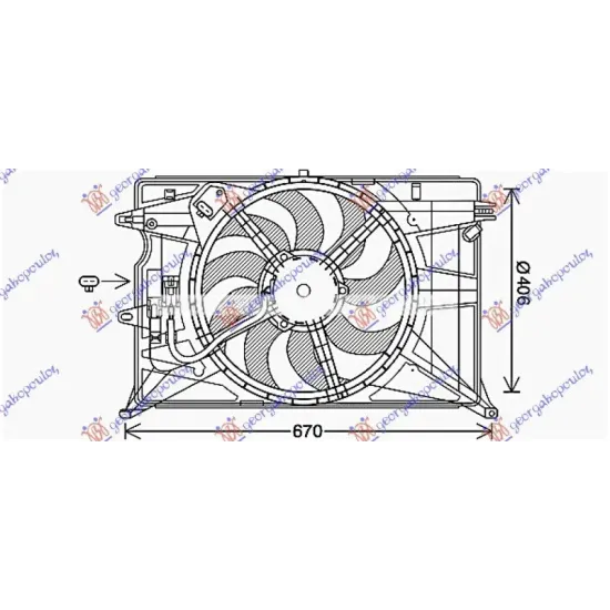 ANSAMBLU VENTILATOR RĂCIRE SIMPLU BENZINĂ/DIESEL