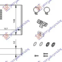 RADIATOR ÎNCĂLZIRE (B) +/-ΑC (167x168) (COMPLET CU KIT)