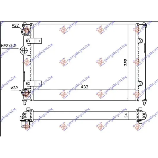 RADIATOR 1.0-1.3-1.4BZ-1.7-1.9SDi -AC(43x32) (VALEO CLASSIC)