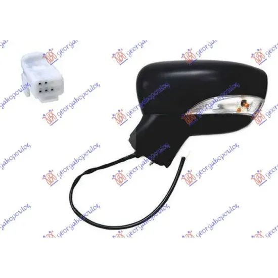 OGLINDĂ UȘĂ ELECTRICĂ GRUNDUITĂ (CU LAMPĂ) 5PIN (STICLĂ CONVEXĂ)