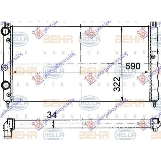 RADIATOR 1.6i 8V-1,9D (59x32) (MAHLE BEHR)