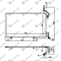 CONDENSOR 1.6 EcoBoost BENZINĂ (600x350x16) TUBURI 18/18mm