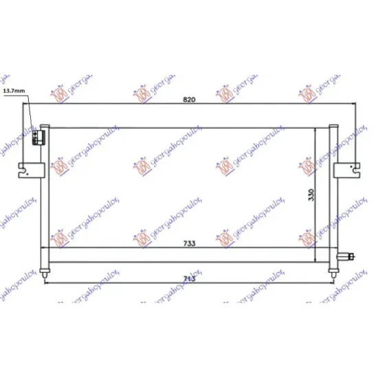 CONDENSOR 2.4 BENZINĂ - 2.5 TD TUBE 13.7mm (700x320x16)