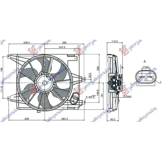 ANSAMBLU VENTILATOR RĂCIRE 1,4-1,6 (38 cm)