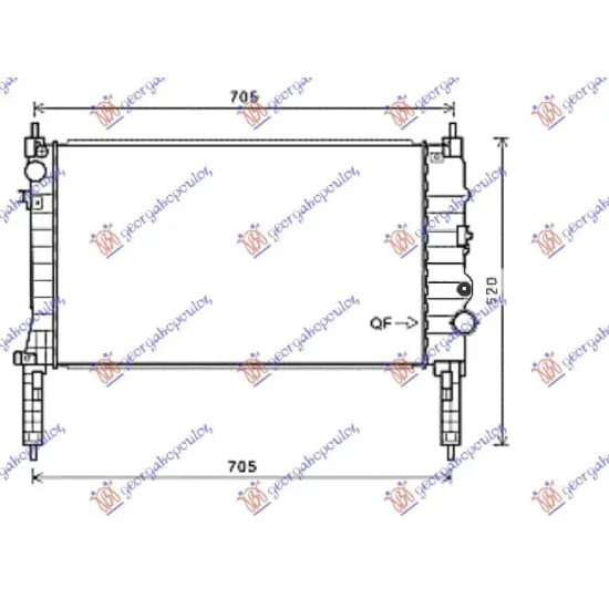 RADIATOR 1.4 16v TURBO BENZINĂ MANUAL (620x360x26)