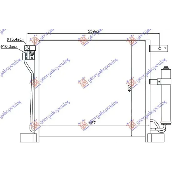 CONDENSOR 1.6 DIC TURBO BENZINĂ (485x400x16)