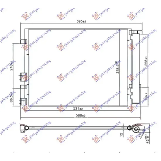 CONDENSOR 1.1-1.6 CRDi DIESEL (500x360x12)