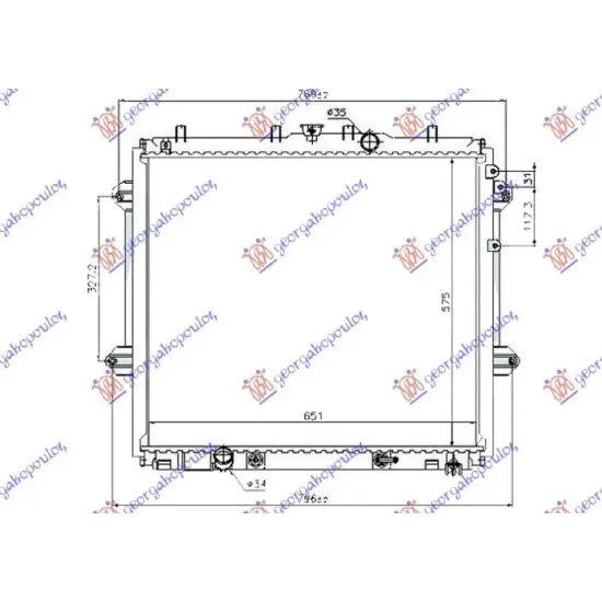 RADIATOR 4.0i V6 BENZINĂ AUTO (570x650x26)