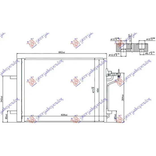 CONDENSOR 1,6i-16V-2,0ST-2,0TDCi(58.5x44